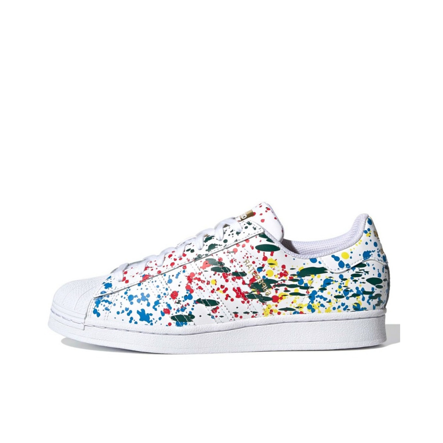 推荐商品：【宋雨琦同款】 adidas Originals Superstar 板鞋 轻便贝壳头薄底舒适百搭耐磨复古 彩色泼墨/白色