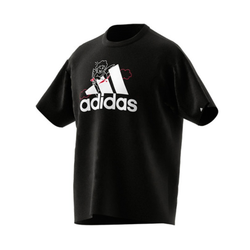 adidas 跑步健身丘比特天使圆领短袖T恤 GV2911