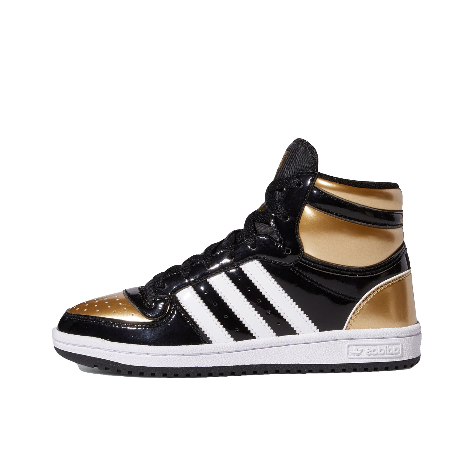 推荐商品：adidas Originals Top Ten 板鞋 防滑耐磨减震回弹轻便透气经典复古舒适潮流 大童/黑色/金色