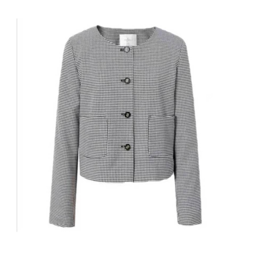 éifini 女装 韩版气质上衣设计感复古格子外套 1B7911951