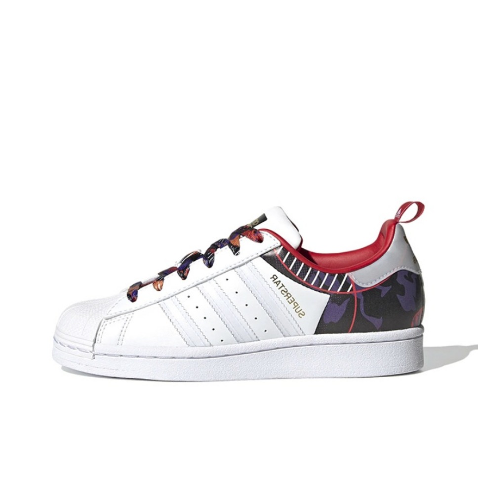 推荐商品：【宋雨琦同款】 adidas Originals Superstar 板鞋 轻便贝壳头薄底舒适百搭耐磨复古 GS/白色/淡蓝/红色/白红紫