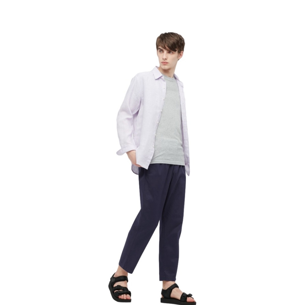 【商场同款】 UNIQLO/优衣库  棉质松紧九分裤 男女同款 433520