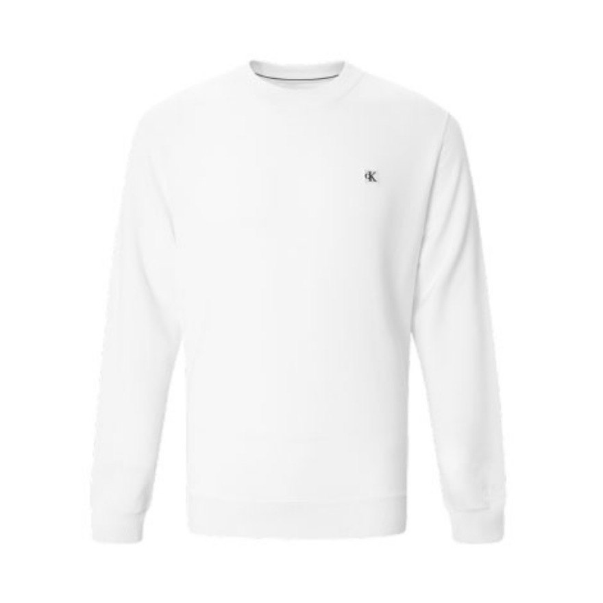 Calvin Klein 男装LOGO刺绣时尚全棉绣标长袖套头圆领卫衣 J318043