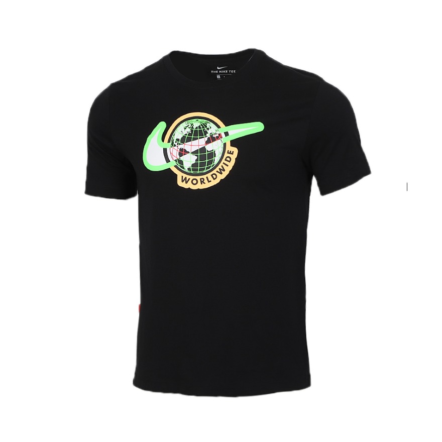 【王一博同款】Nike 大勾地球图案印花运动休闲圆领短袖T恤 男女同款 CW0387