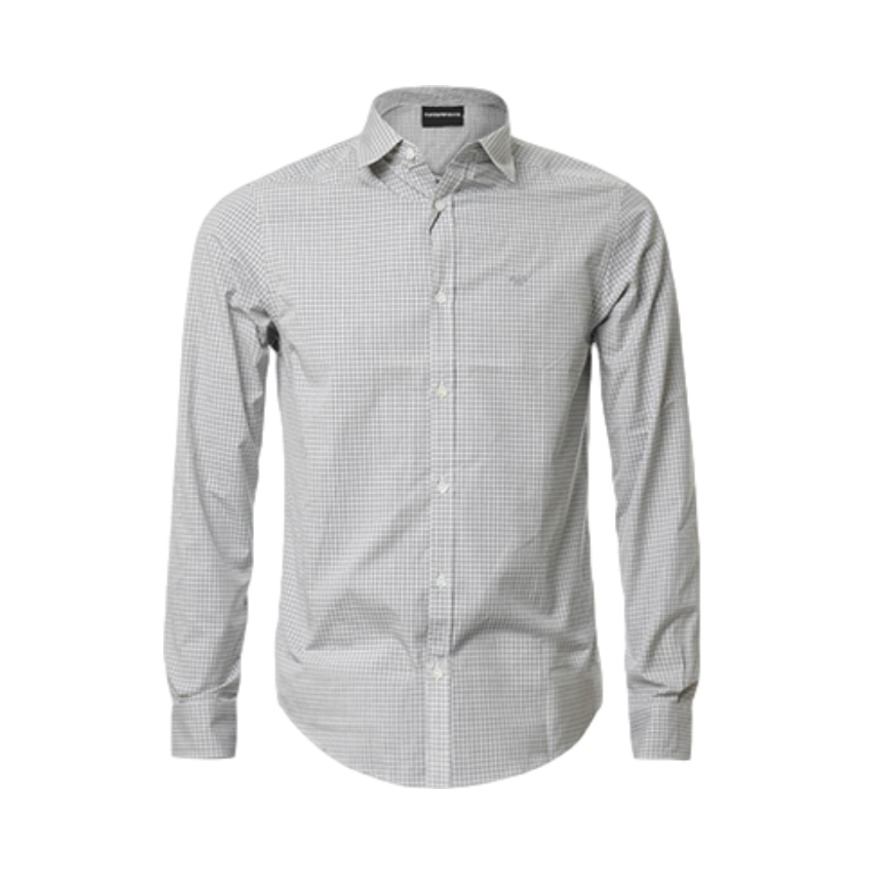Emporio Armani EA长袖格子衬衫 男女同款 8N1C75