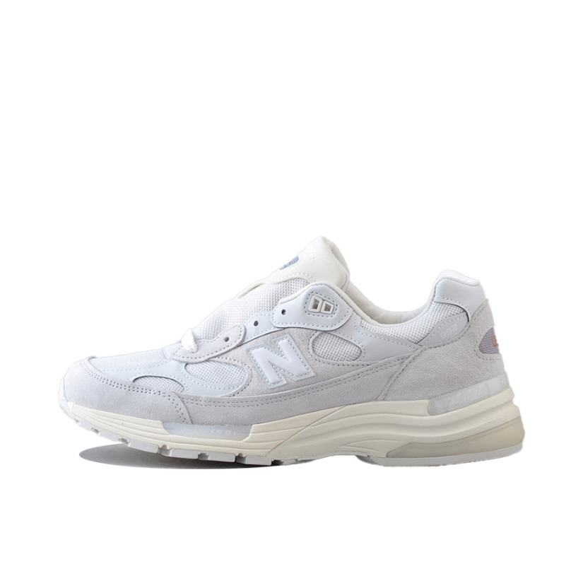 推荐商品：New Balance 992 跑鞋 减震防滑耐磨舒适透气网布织物人造革复古合成革圆头 灰色/白色