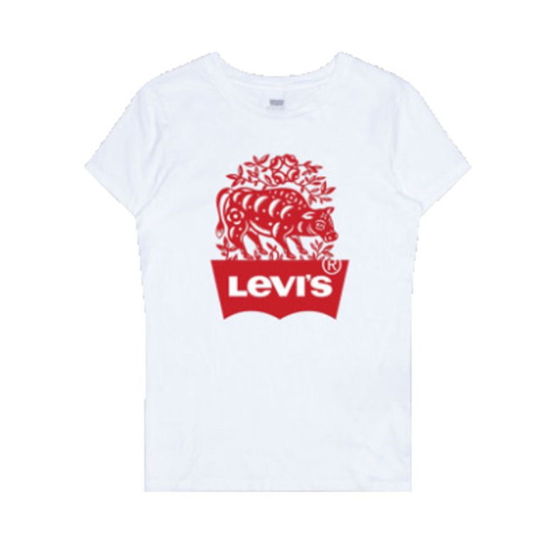 Levi's 鸿运花宝牛定制圆领短袖T恤 男女同款 17369-0974