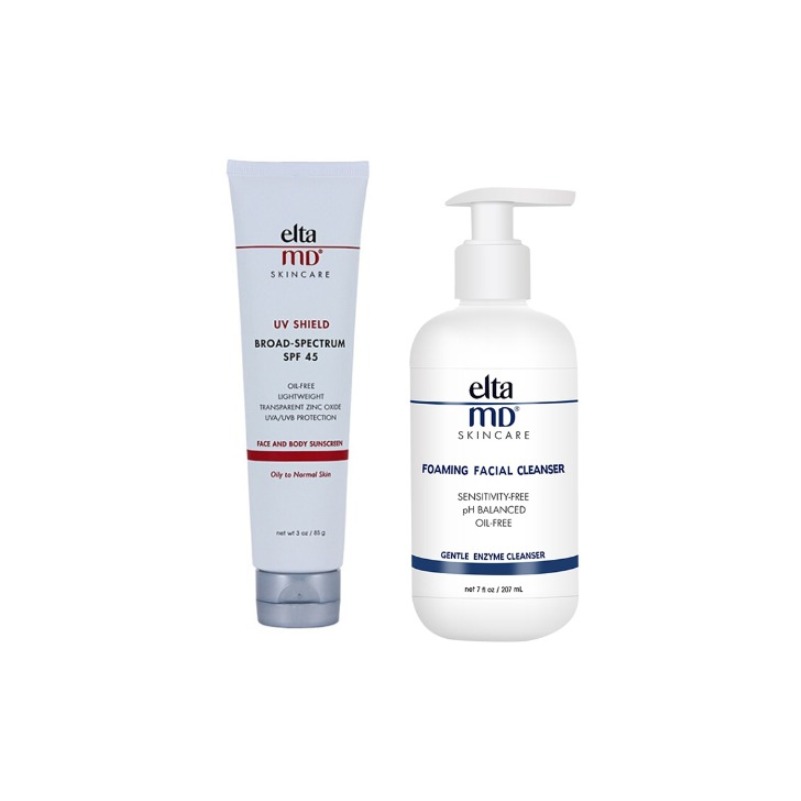 Elta MD 氨基酸泡沫洁面乳 清透养肤防晒霜 SPF45 洁面乳207ml+防晒霜85g