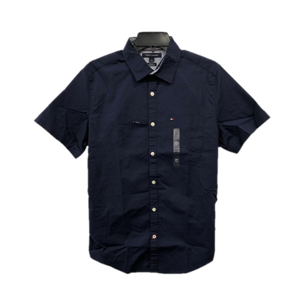 Tommy Hilfiger 纯色短袖衬衫 男女同款 C8878D3618