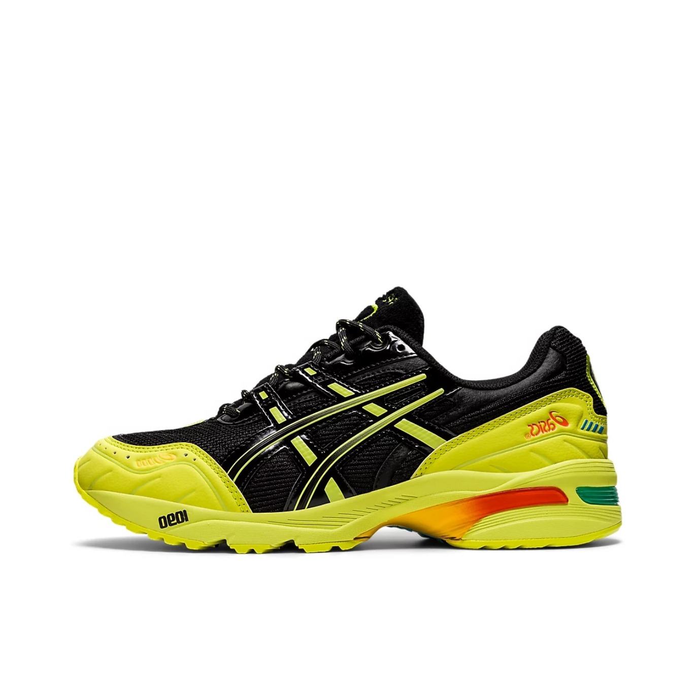 推荐商品：Asics/亚瑟士 Gel-1090 跑鞋 防滑耐磨舒适透气缓震稳定复古织物合成革慢跑耐用流光风 IAB Studio联名/黑色/霓虹黄