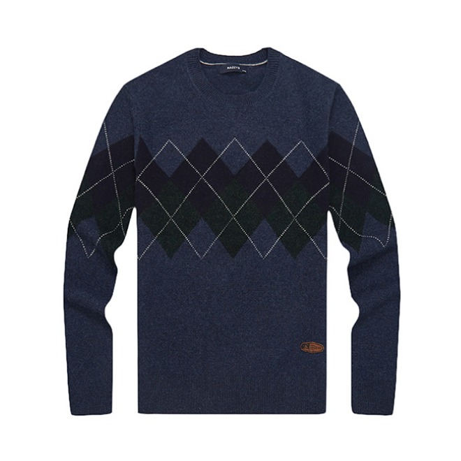 hazzys 圆领修身羊毛衫 男女同款 ABYZD08DD11