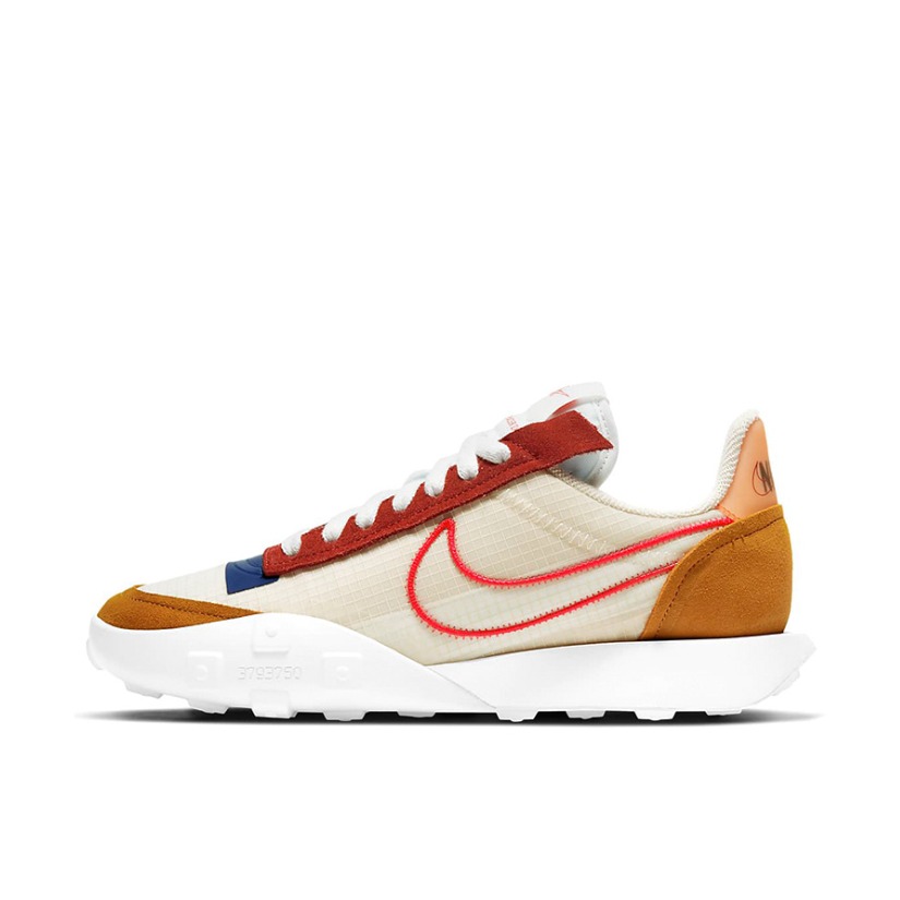 推荐商品：Nike Waffle Racer 2X 跑鞋 复古休闲防滑耐磨舒适轻便运动织物合成革 米色/黄色/红色