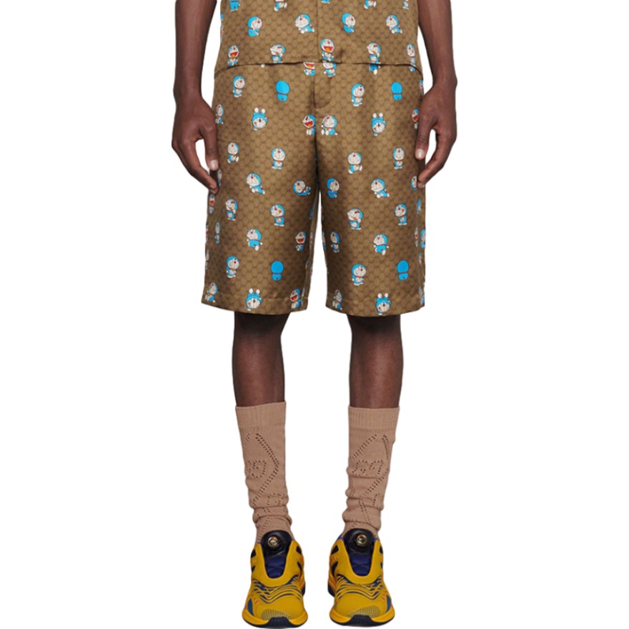 【中国新年限定系列】GUCCI X DORAEMON 满印花多啦A梦联名系列短裤