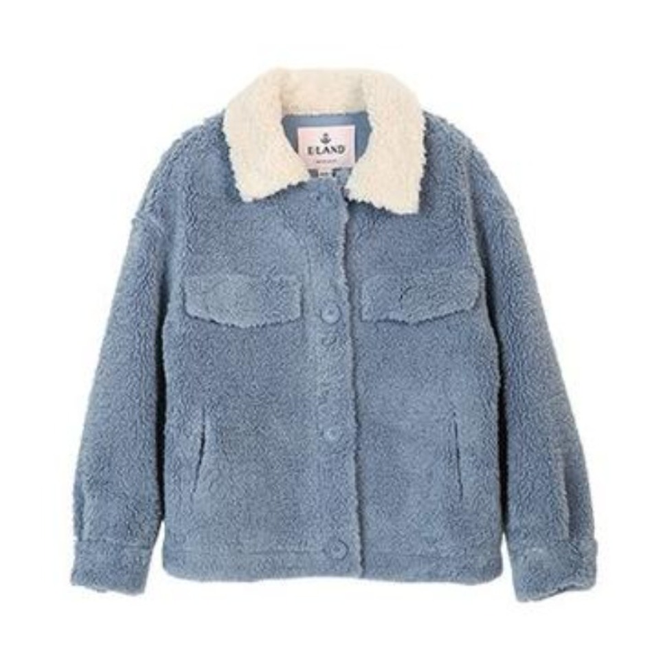 E·LAND    翻领仿羊羔绒厚外套      女装     EEJH98933I