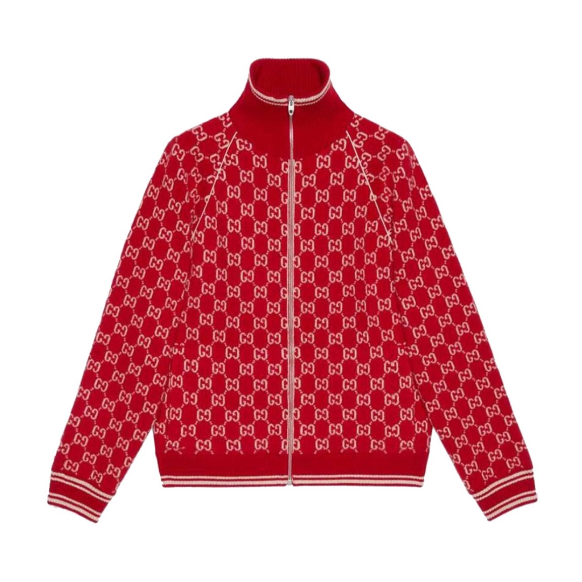 Gucci/古驰 羊毛logo格纹长袖拉链夹克 男女同款