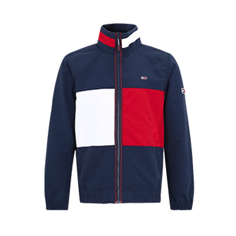 Tommy Hilfiger 撞色立领休闲夹克 男女同款 DM0DM10039