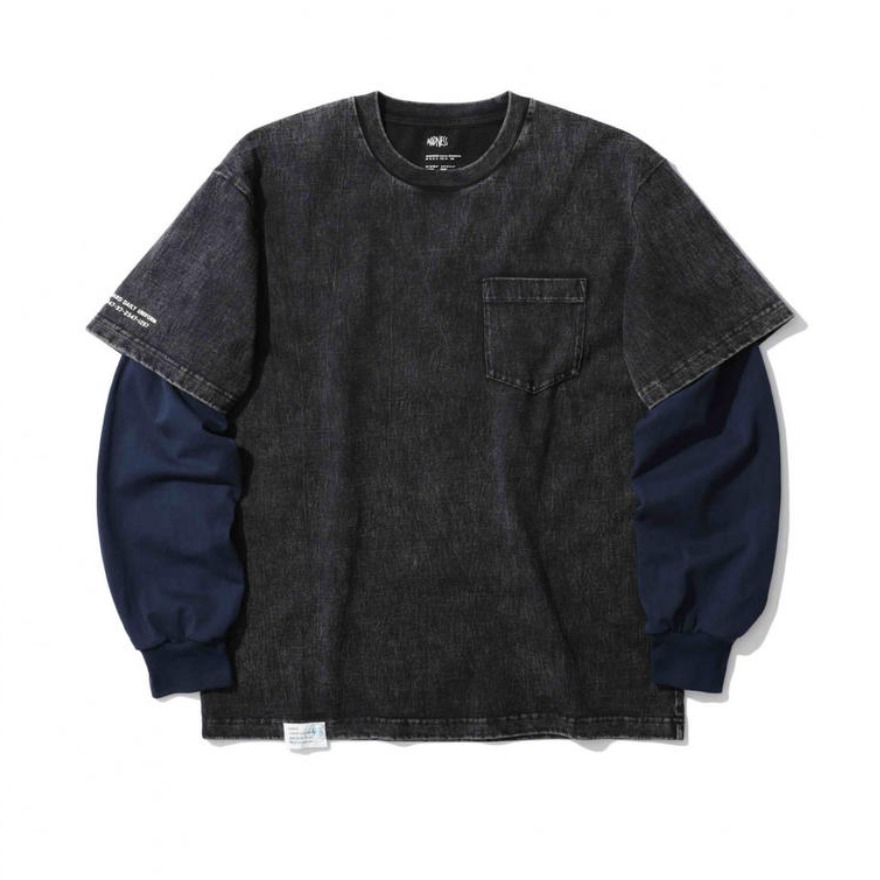 【余文乐同款】MADNESS LAYERED WASHED TEE假两件水洗T恤