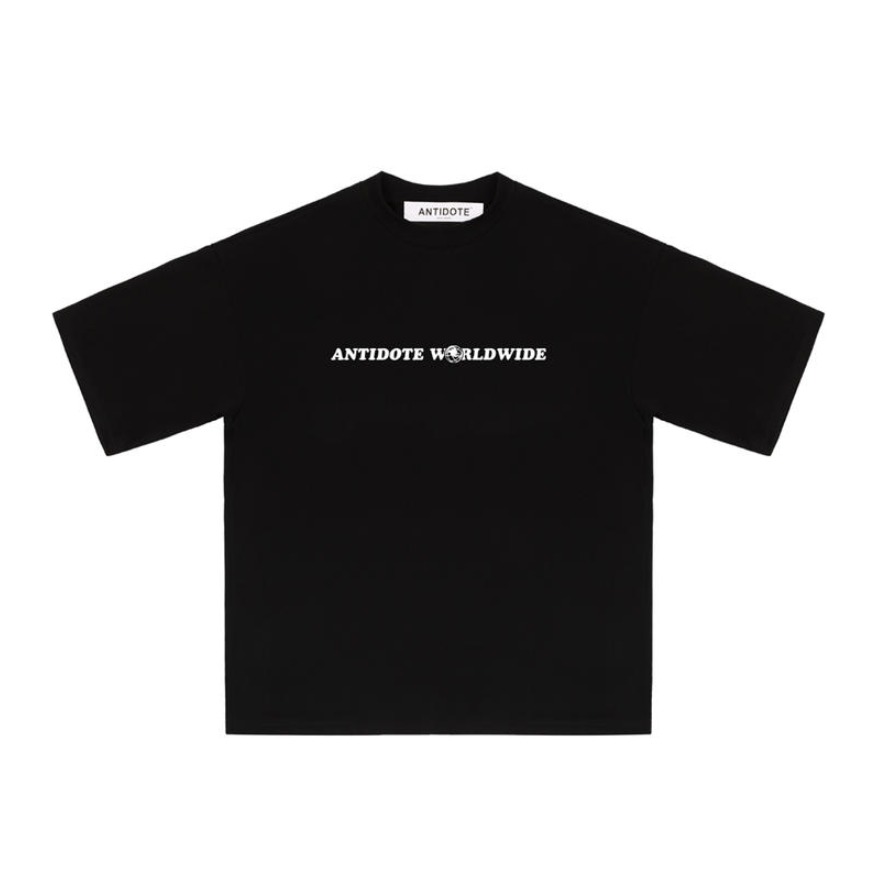 ANTIDOTE 基础LOGO发泡印花纯棉短袖T恤 男女同款