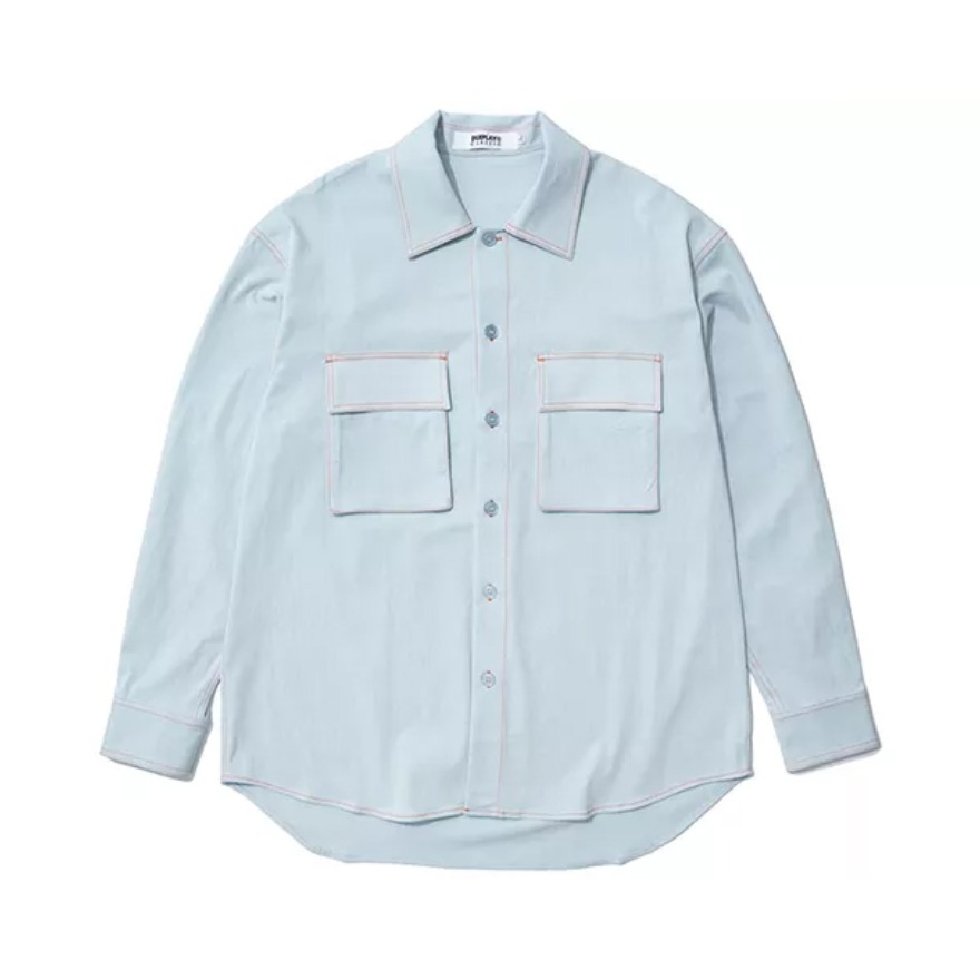 Dueplay 宽松纯色翻领衬衫 男女同款 DP20111001