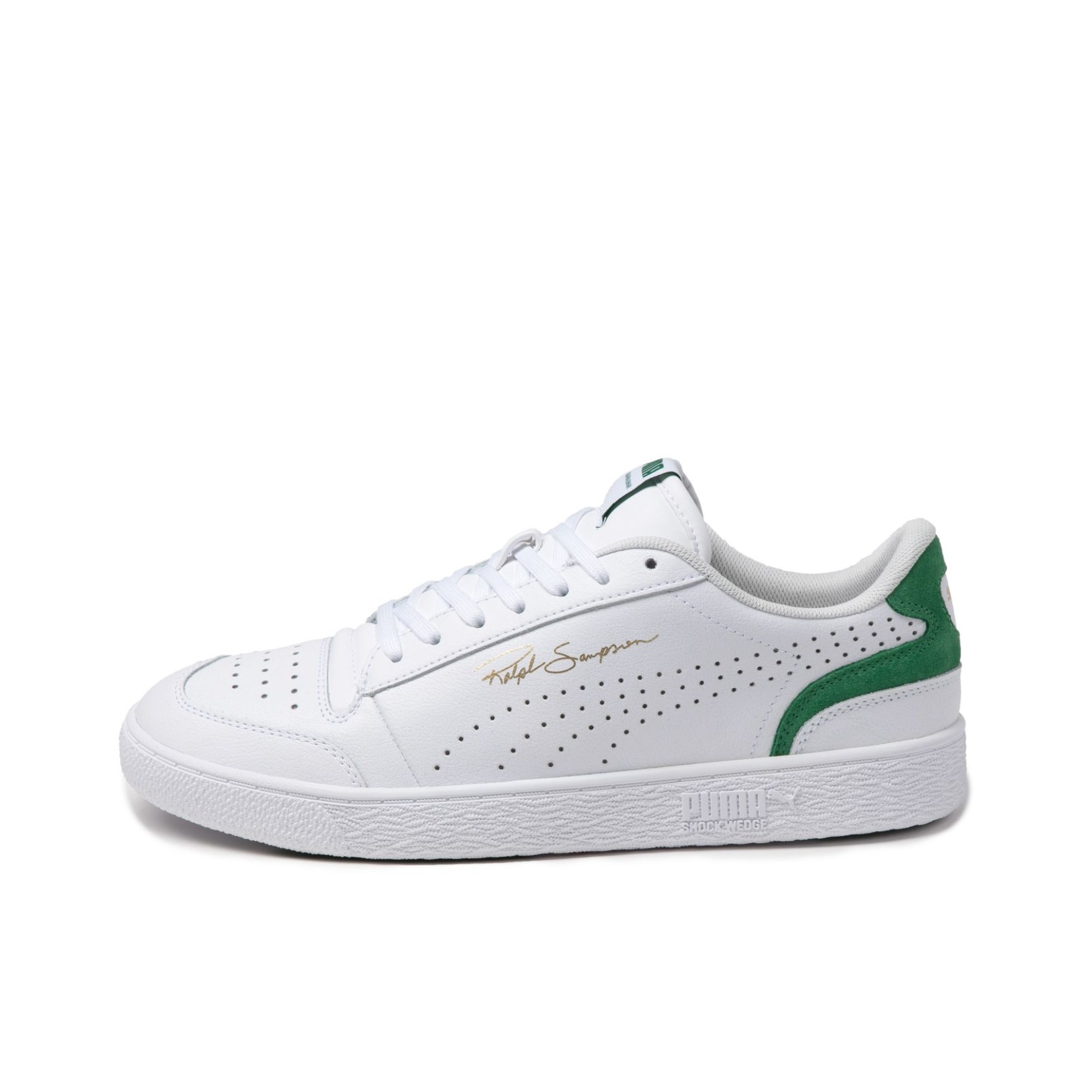 推荐商品：Puma/彪马 Ralph Sampson 板鞋 经典复古防滑耐磨减震透气防水垫 白色/绿色