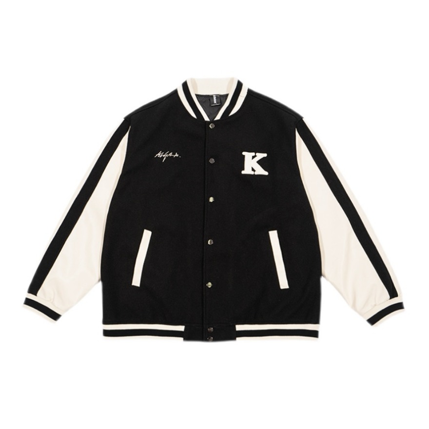 Killwinner K字刺绣棒球服夹克 K2021ss31 黑