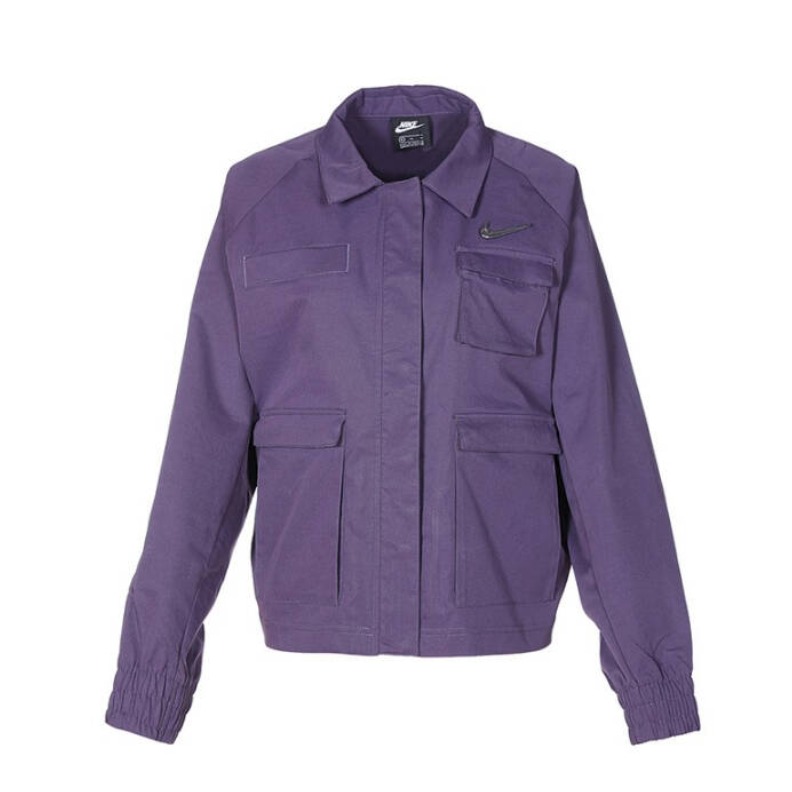 Nike AS W NSW SWSH JKT WVN 銀勾工裝梭織多口袋翻領(lǐng)夾克 女裝CZ8900