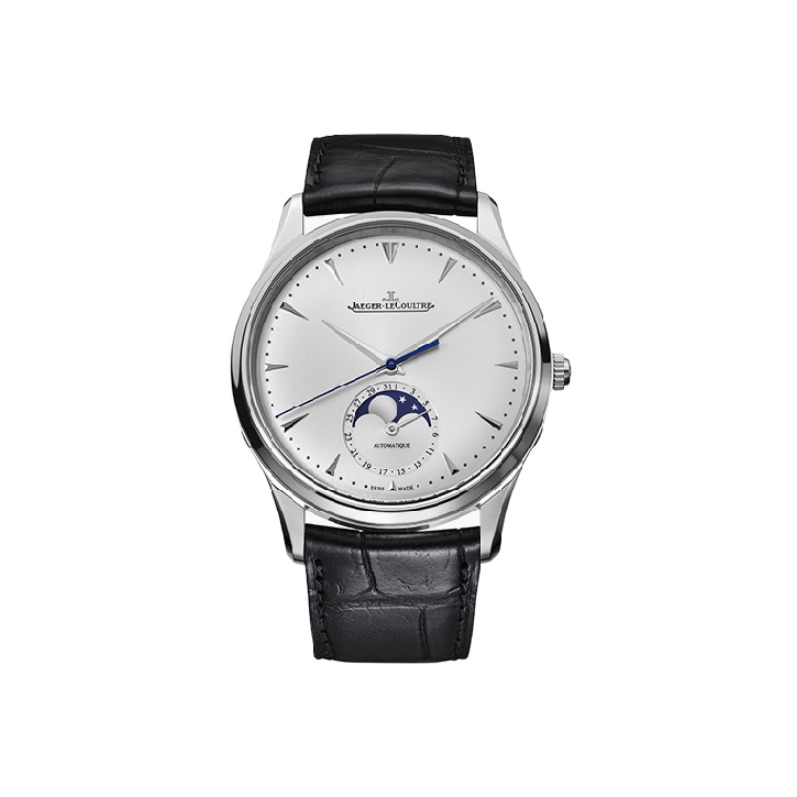 推荐商品：Jaeger-LeCoultre/积家 MASTER大师系列 39mm月相腕表精钢表壳鳄鱼皮真皮表带日历自动上链机械手表男