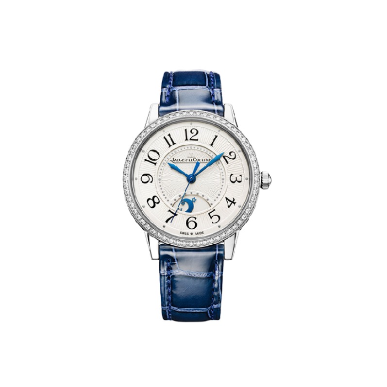 推荐商品：Jaeger-LeCoultre/积家 约会系列腕表 鳄鱼皮表带日夜显示精钢钻石自动机械女表 Q3448410/Q3448430