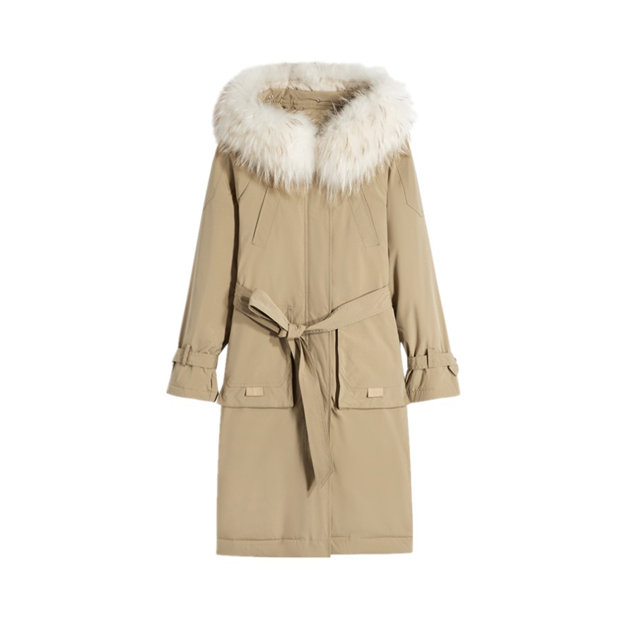 【商场同款】LILY 派克风白鸭绒毛领连帽羽绒服 女装 120429D1T02705