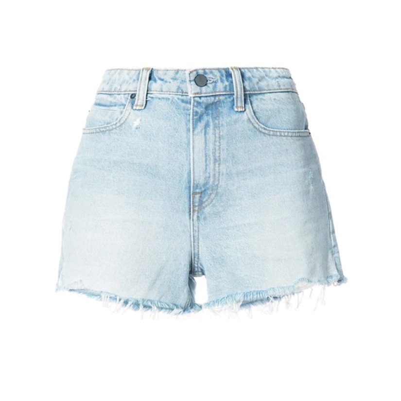 Alexander Wang 大王 Bite 磨毛边牛仔短裤 男女同款