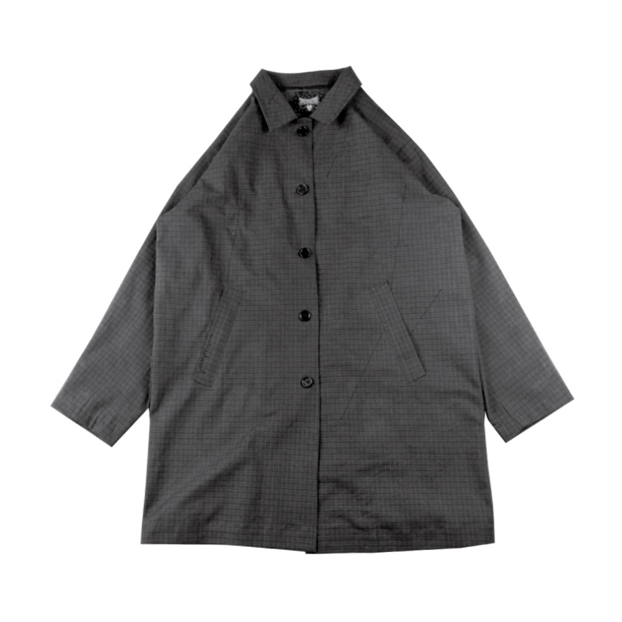 EPIC POETRY 中长款复古格纹黑线风衣 男女同款