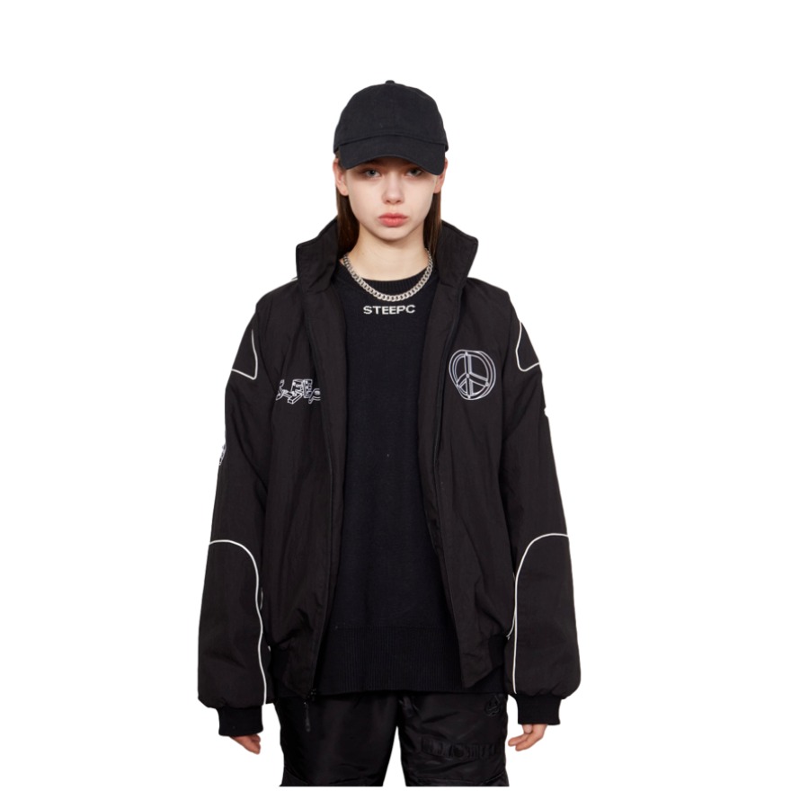 STEEPC 提线积木鸟图案刺绣棉服