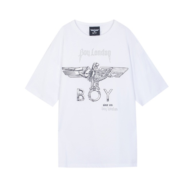 Boy London 时间解码素描老鹰立体印合身直筒短袖T恤 男女同款 B211NC603401