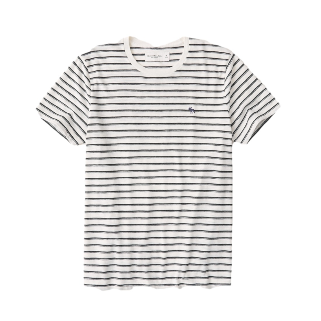 Abercrombie Fitch 标识款条纹圆领短袖T恤 男女同款 307217-1