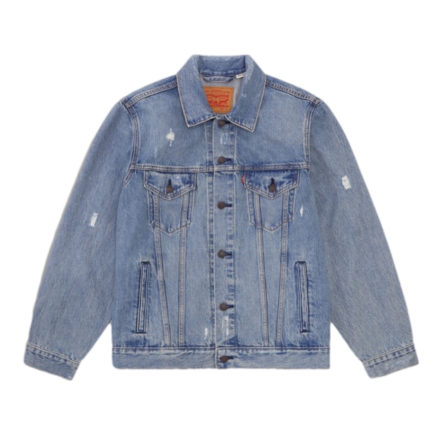 Levi's 2024AW 磨破设计翻领纽扣牛仔夹克 男女同款 85248-0013