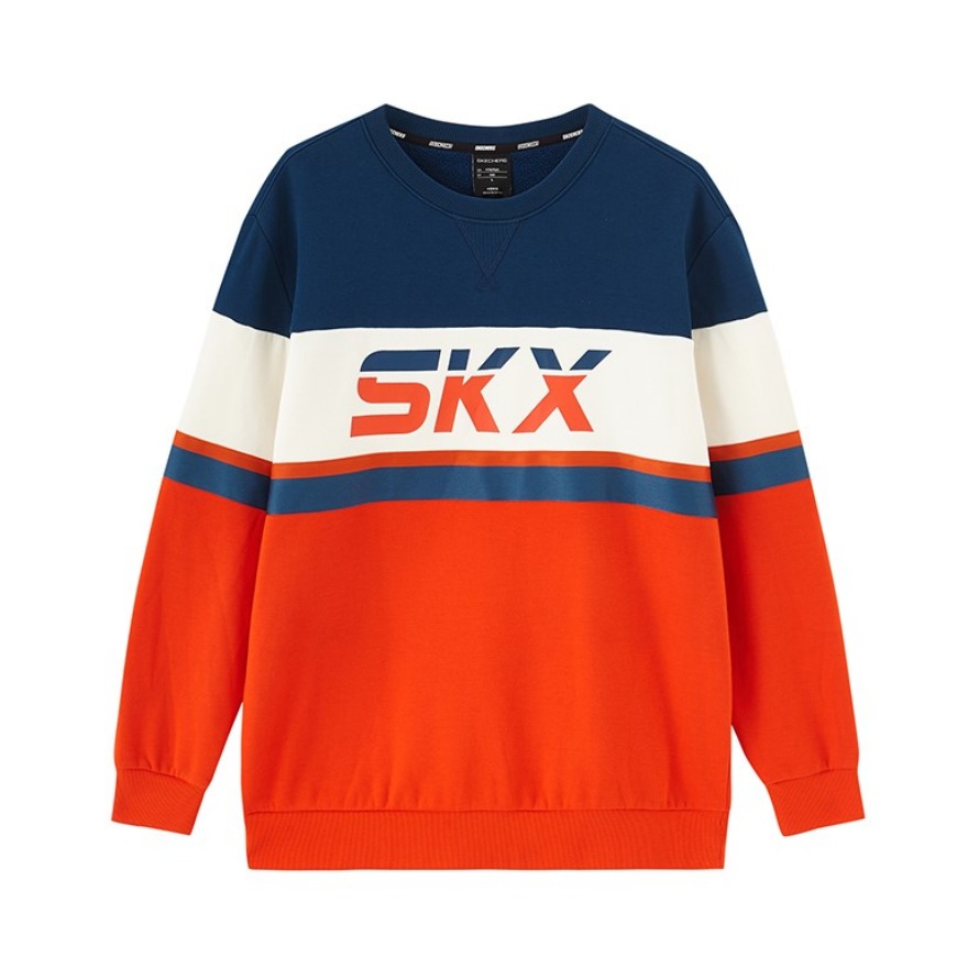 Skechers 针织圆领撞色卫衣 男女同款 L420M061