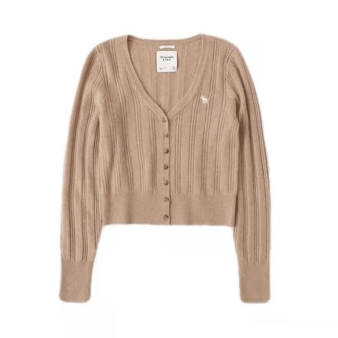 Abercrombie Fitch 山羊绒短款麻花织纹开衫 307286-1