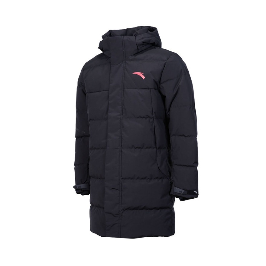 Anta 情侣舒适运动连帽中长款保暖羽绒服 男女同款 952047952