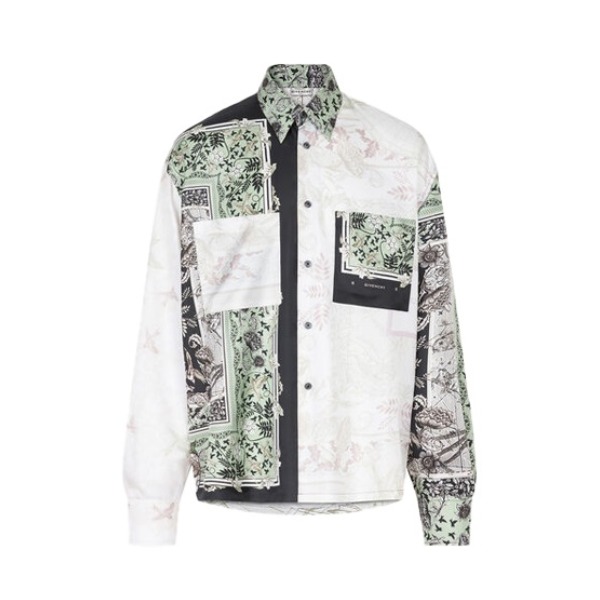 Givenchy/纪梵希 拼接效果印花衬衫 男女同款