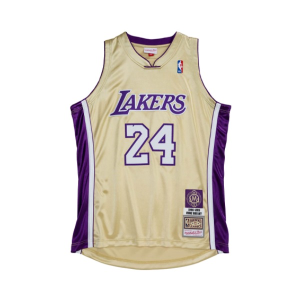 Mitchell Ness NBA总决赛科比 湖人队刺绣复古 无袖24号球衣AU