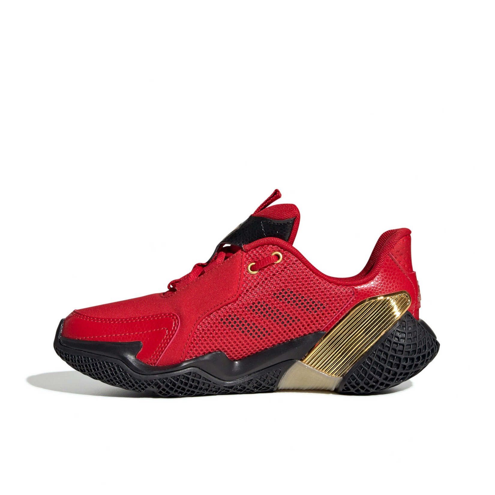 推荐商品：adidas 4uture Runner 拼接 轻便休闲 舒适透气 耐磨防滑 跑鞋 大童/红色/金色