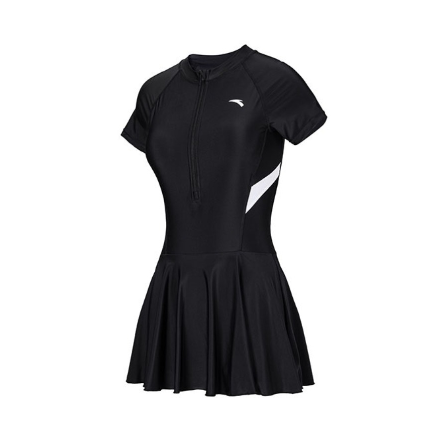 Anta 撞色短袖连体泳裙 992037664