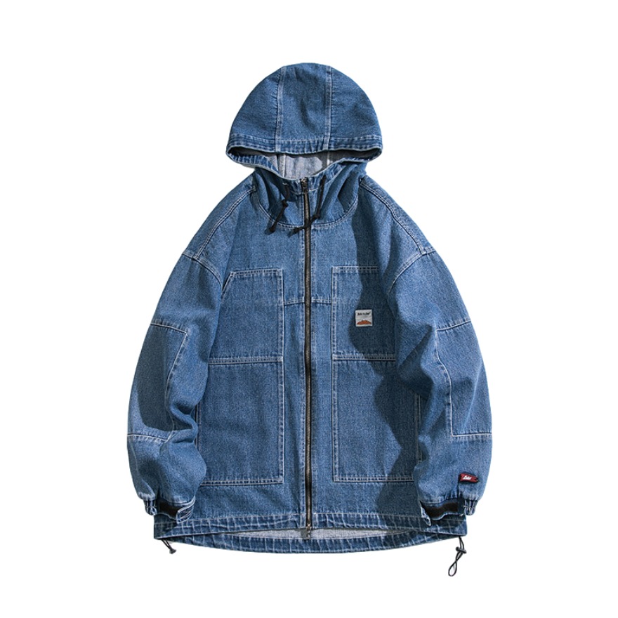 BDCT 中长款水洗做旧牛仔冲锋衣 男女同款