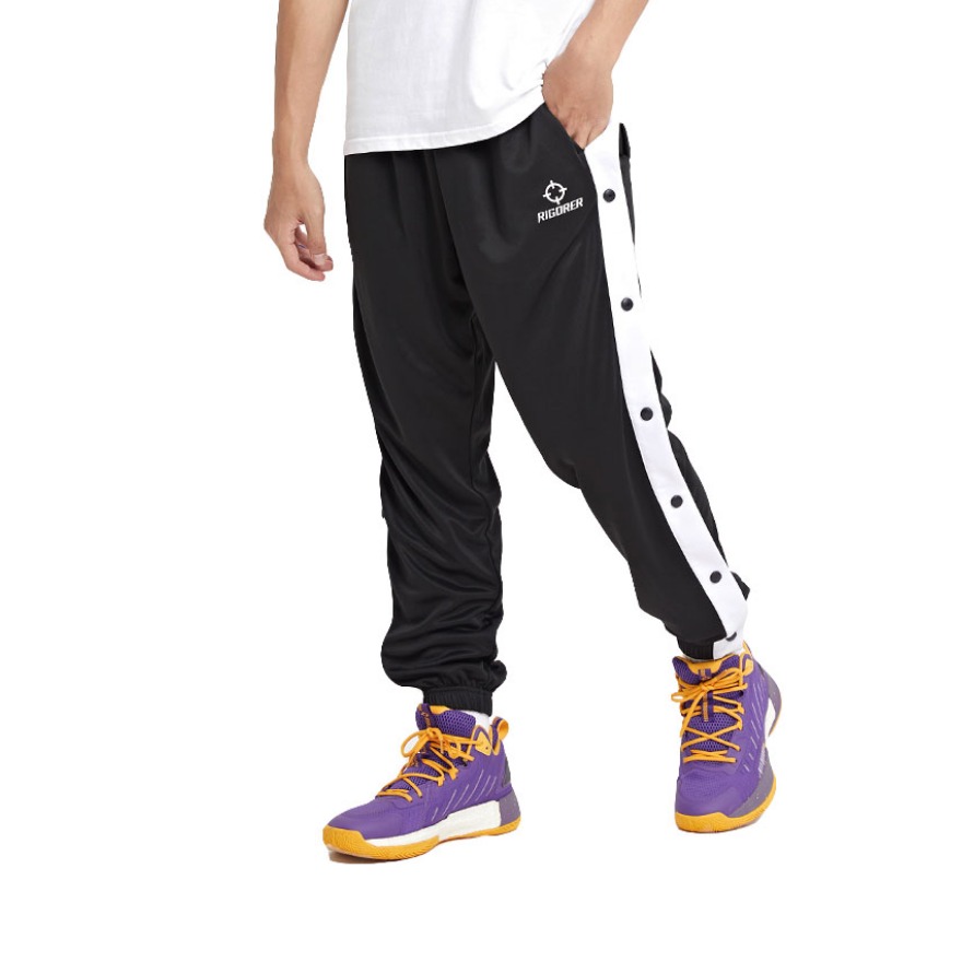 【向紫龙同款】准者 2024AW 美式训练健身秒脱侧边全开扣阔腿直筒针织束脚排扣裤 Z120311659