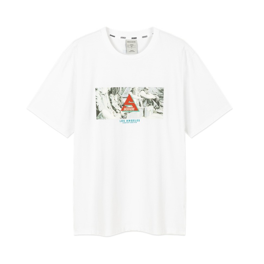 Skechers 运动休闲针织短袖T恤 男女同款 L320M054