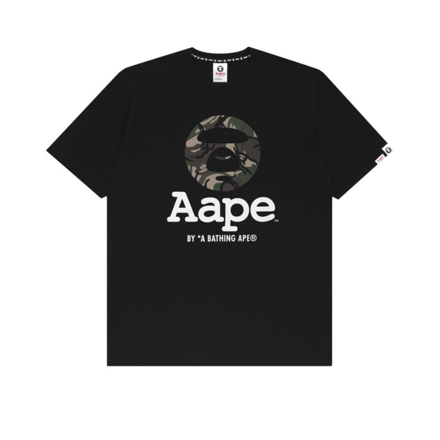 Aape 迷彩猿颜字母印花多色圆领短袖T恤 男女同款 0761