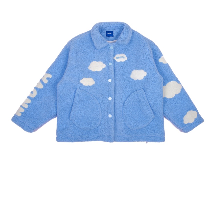 NNOVA 云朵蓝色羊羔毛绒棉服外套 男女同款