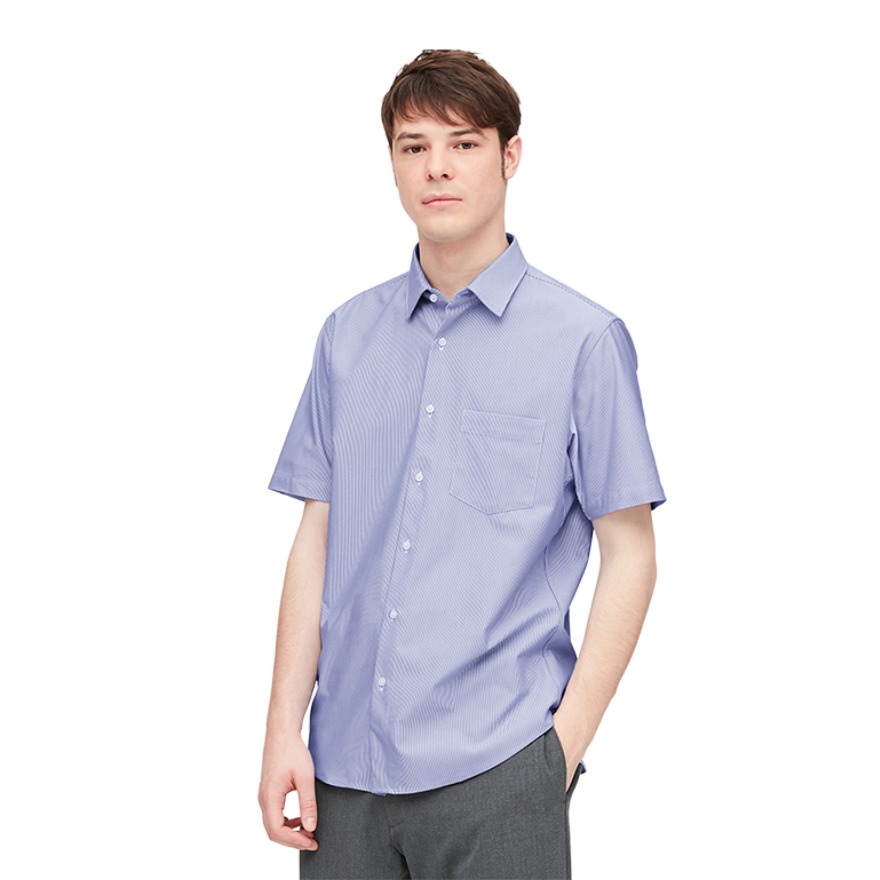 优衣库UNIQLO 快干易打理针织衬衫(条纹)(短袖) 427471 