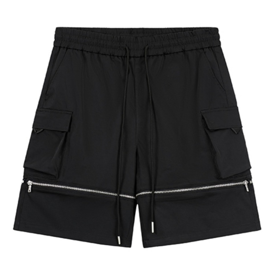 BONELESS 拉链分割口袋工装阔腿五分休闲短裤 男女同款 K2191