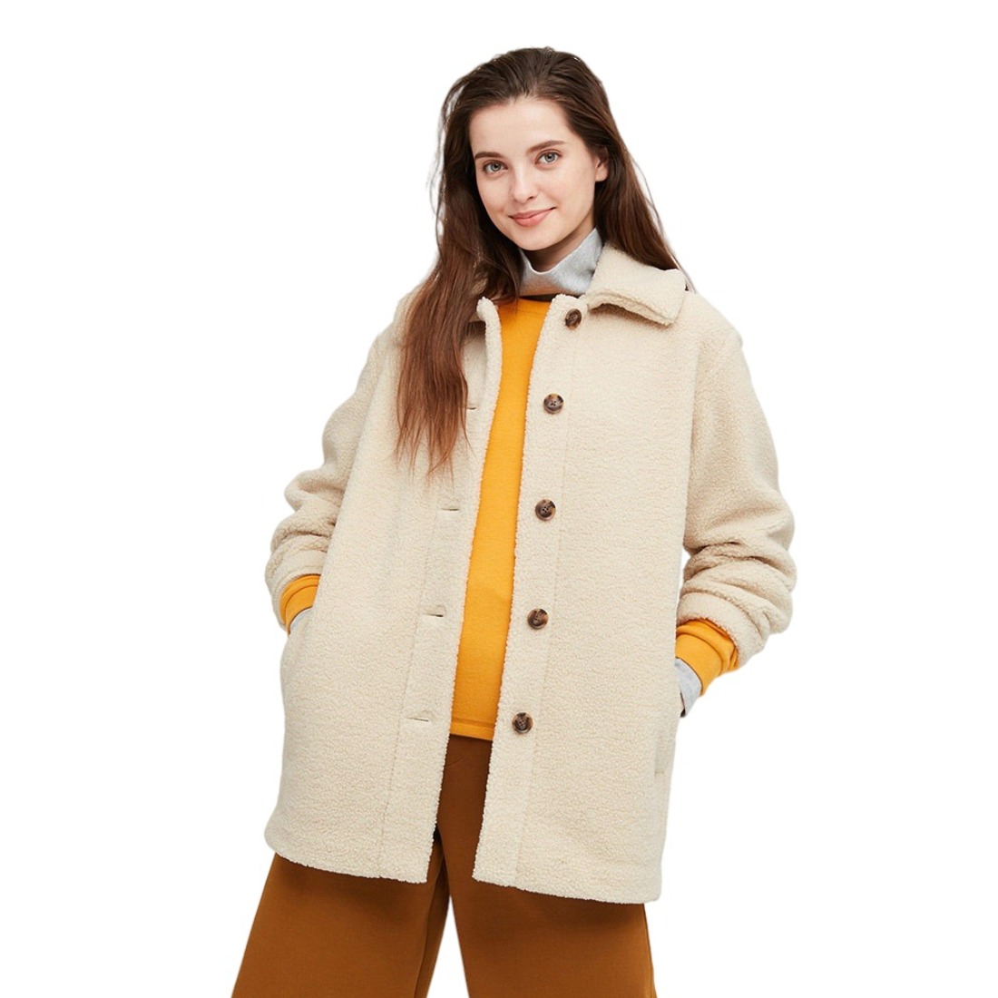 UNIQLO/优衣库 女装 仿羊羔绒摇粒绒短外套 431314